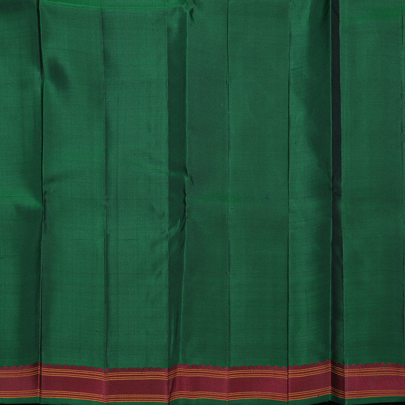 Hayagrivas Bottle Green Kanjivaram Silk Saree with Bottle Green Border BBD517F1-1