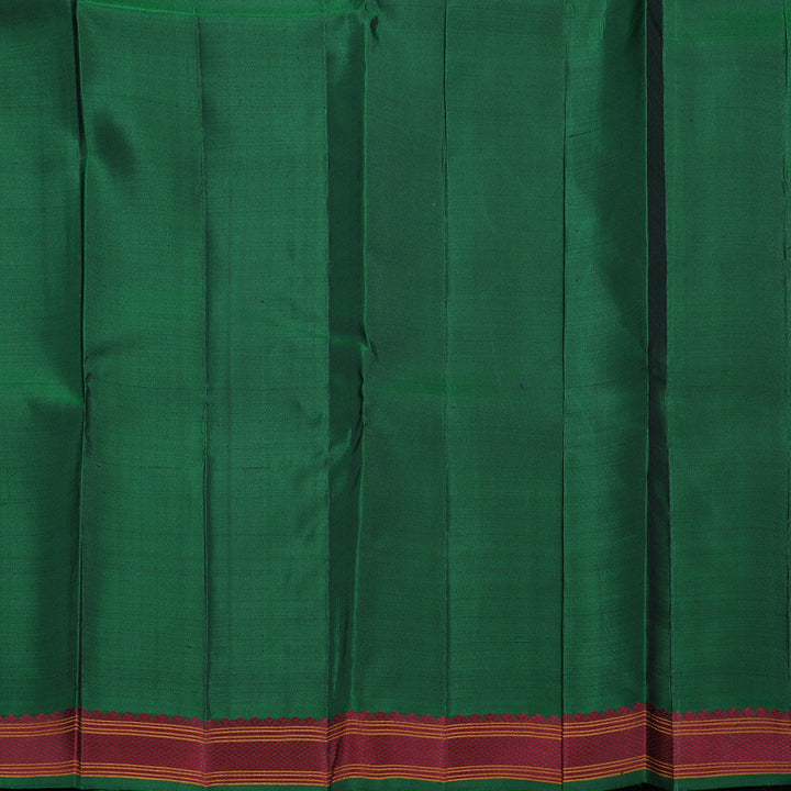 Hayagrivas Bottle Green Kanjivaram Silk Saree with Bottle Green Border BBD517F1-1