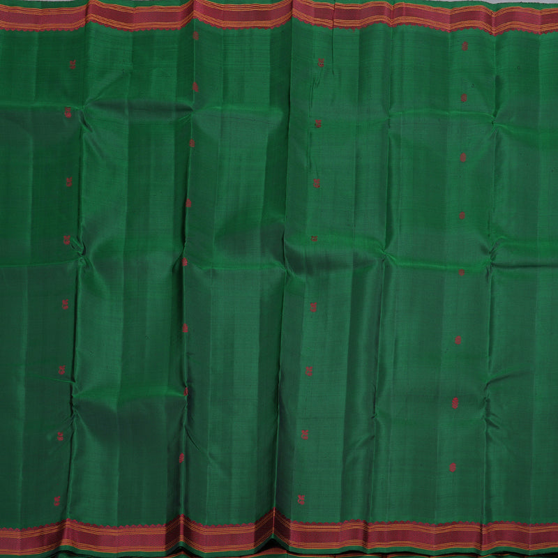 Hayagrivas Bottle Green Kanjivaram Silk Saree with Bottle Green Border BBD517F1-1