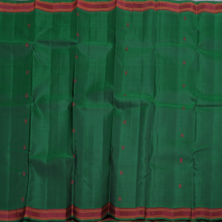 Hayagrivas Bottle Green Kanjivaram Silk Saree with Bottle Green Border BBD517F1-1