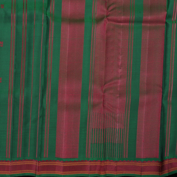 Hayagrivas Bottle Green Kanjivaram Silk Saree with Bottle Green Border BBD517F1-1