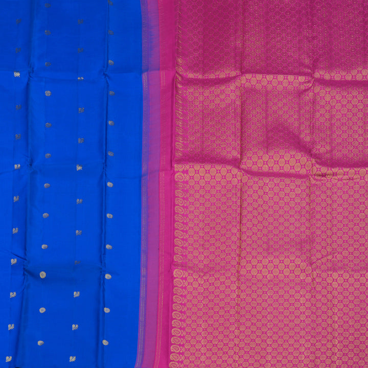 Hayagrivas Handloom MS Blue Kanjivaram Silk Saree BBD522F12-1