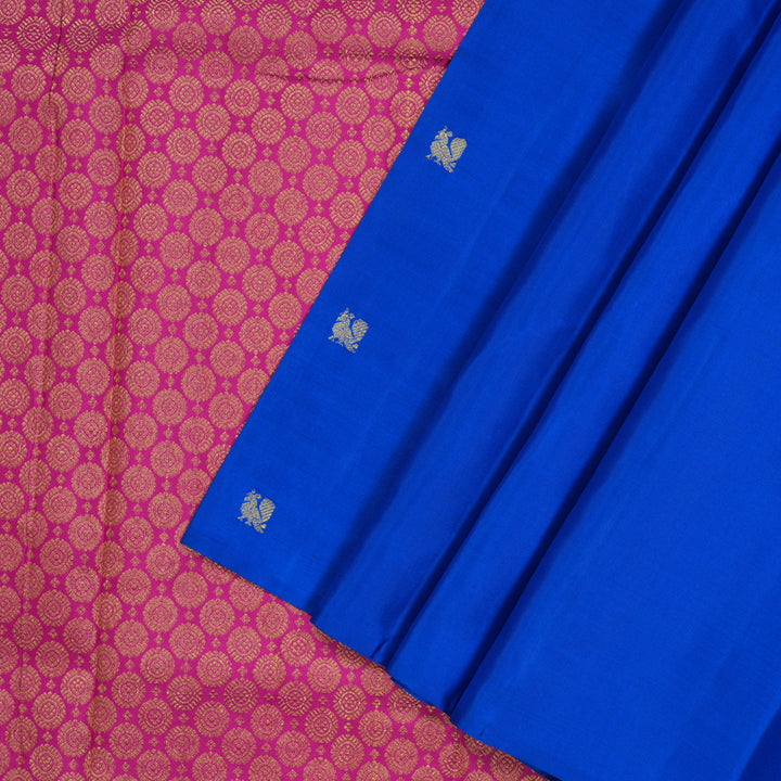 Hayagrivas Handloom MS Blue Kanjivaram Silk Saree BBD522F12-1