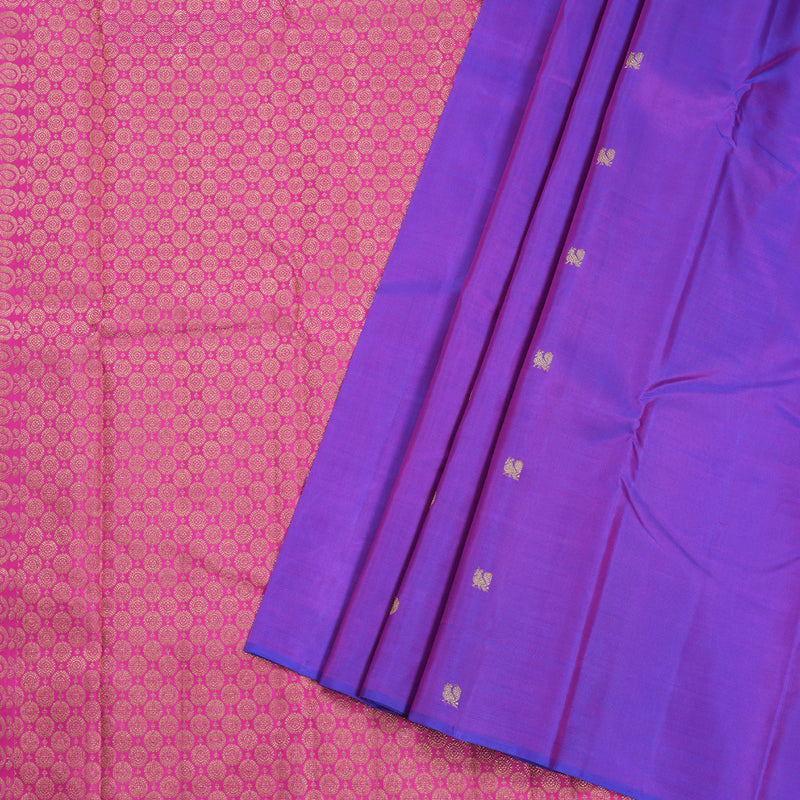 Hayagrivas Handloom Borderless Kanjivaram Silk Saree in Attractive Purple BBD522F12-3
