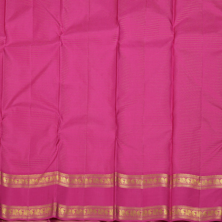 Hayagrivas Half White Kanjivaram Silk Saree with Pink Border BBD522F15-3