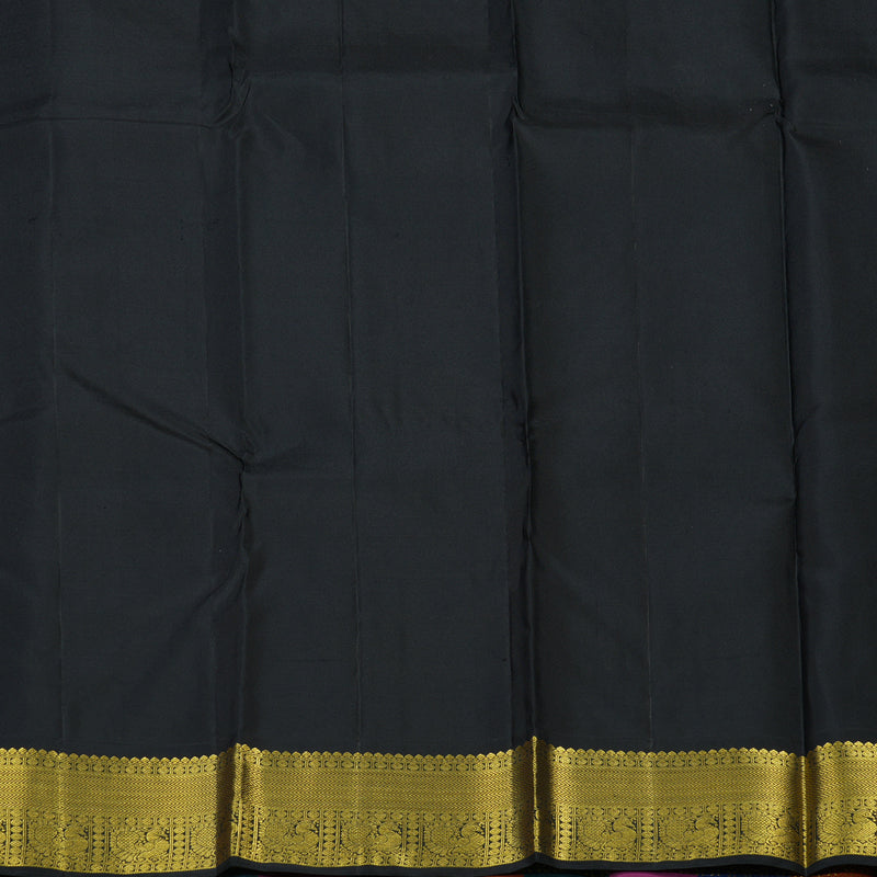 Hayagrivas Handloom Multicolour Checks Kanjivaram Silk Saree with Black border BBD522F21-3