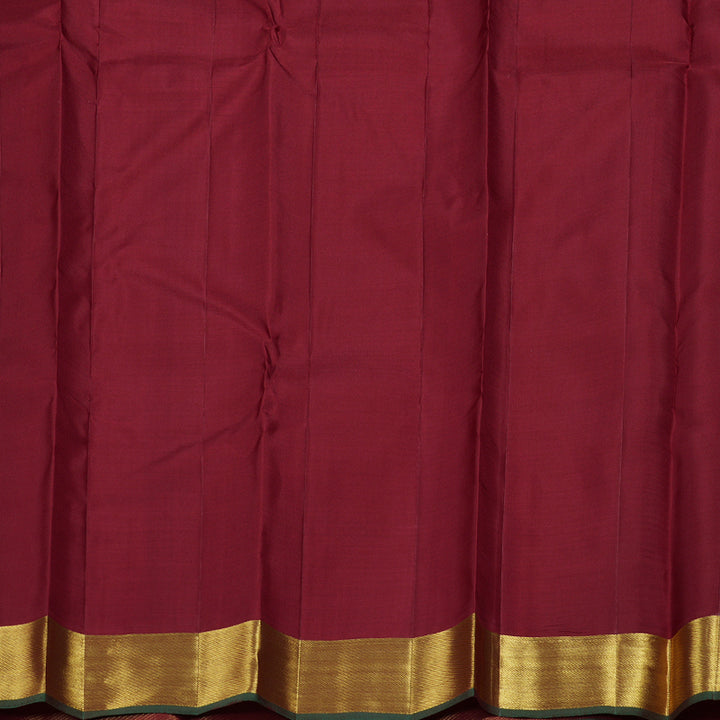 Hayagrivas Maroon Kanjivaram Silk Saree with Maroon Border BBD522F26-1