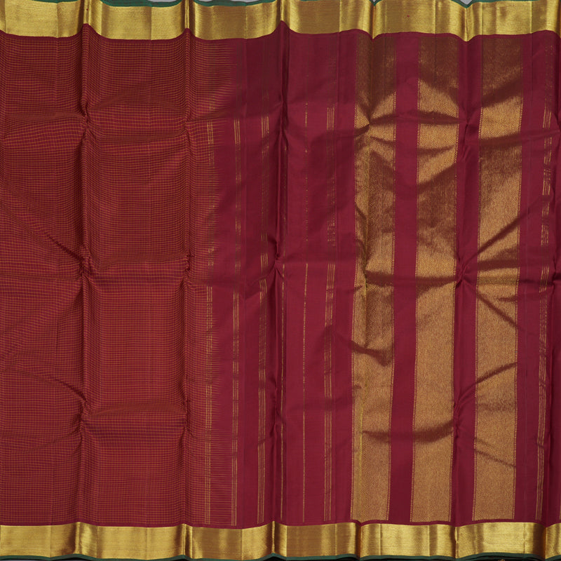 Hayagrivas Maroon Kanjivaram Silk Saree with Maroon Border BBD522F26-1