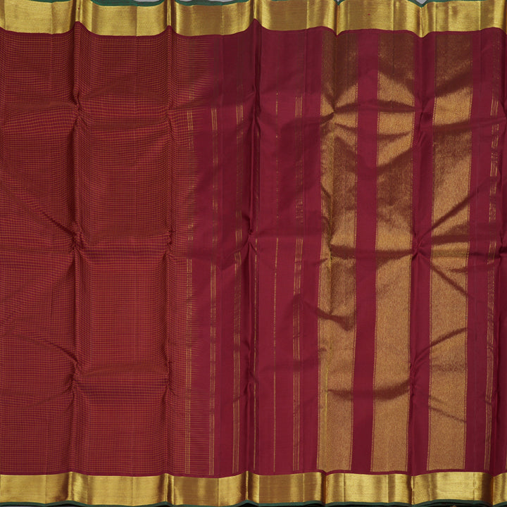 Hayagrivas Maroon Kanjivaram Silk Saree with Maroon Border BBD522F26-1