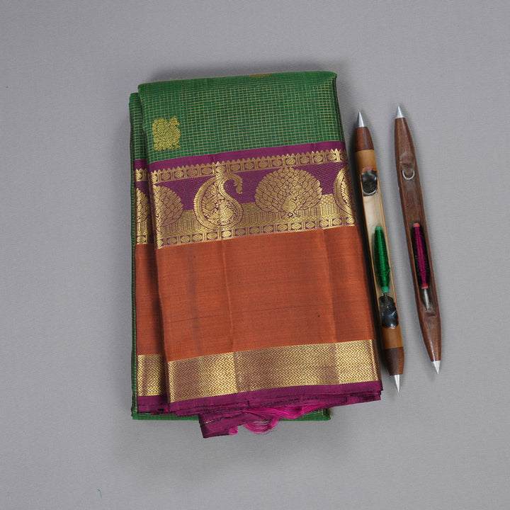 Hayagrivas Handloom Retta Pettu Jari Checks  Kanjivaram Silk Saree BBD522F6-1