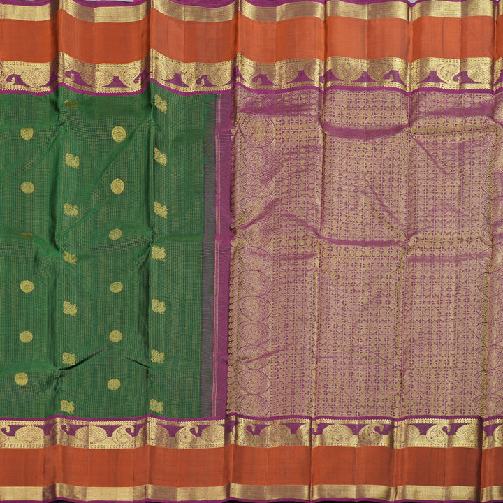 Hayagrivas Handloom Retta Pettu Jari Checks  Kanjivaram Silk Saree BBD522F6-1