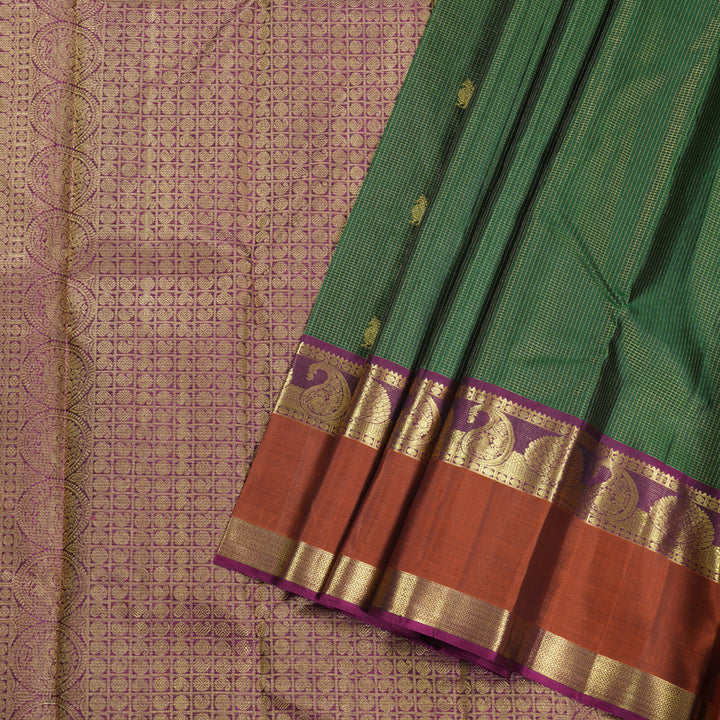 Hayagrivas Handloom Retta Pettu Jari Checks  Kanjivaram Silk Saree BBD522F6-1