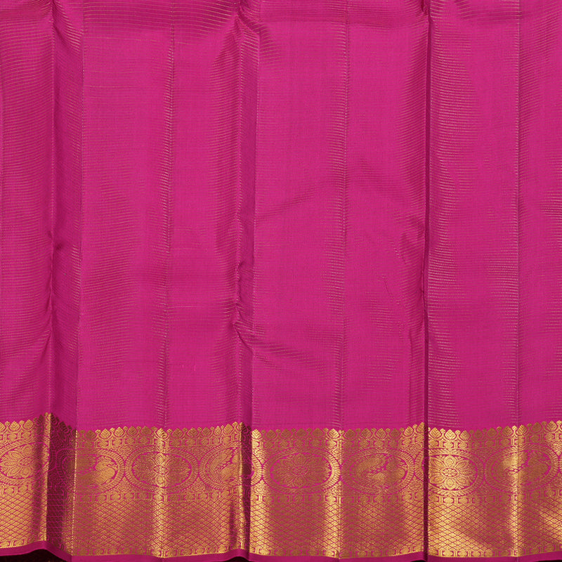 Hayagrivas Blue Kanjivaram Silk Saree with Pink Border BBD528F4-2