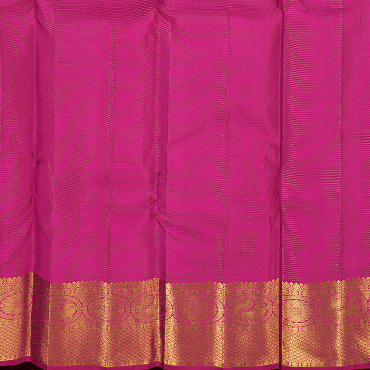 Hayagrivas Blue Kanjivaram Silk Saree with Pink Border BBD528F4-2