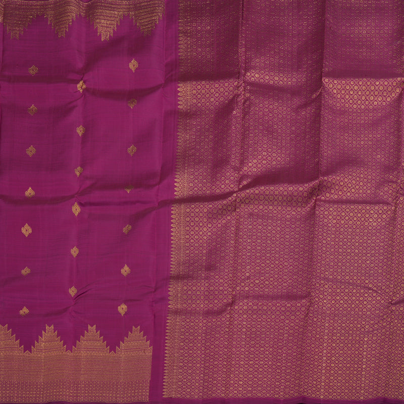 Hayagrivas Magenta Kanjivaram Silk Saree with Magenta Border BBD530F9-1