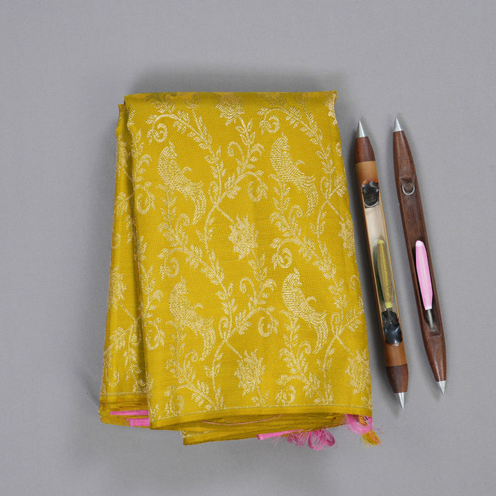 Hayagrivas Lemon Yellow Kanjivaram Silk Saree-BBD531F10-1