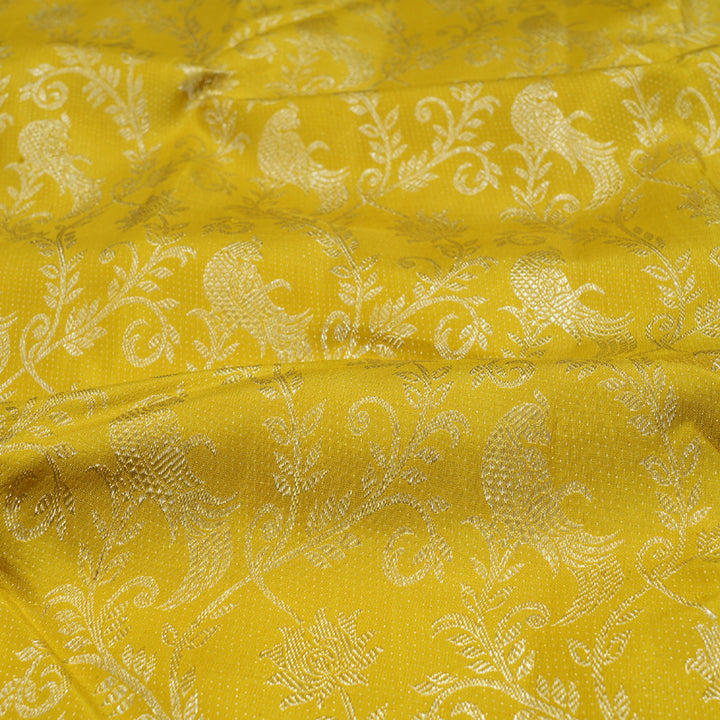 Hayagrivas Lemon Yellow Kanjivaram Silk Saree-BBD531F10-1