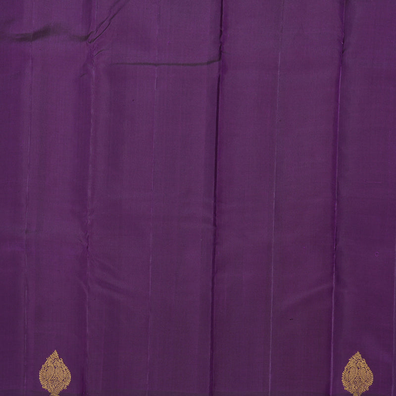 Hayagrivas Fluorescent Green Handloom Kanjivaram Silk Saree with Dark Purple Border BBD534F2-1