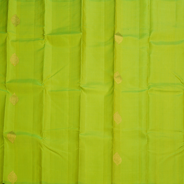 Hayagrivas Fluorescent Green Handloom Kanjivaram Silk Saree with Dark Purple Border BBD534F2-1