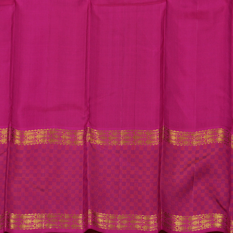Hayagrivas Handloom Purple Kanjivaram Silk Saree with Rani Pink Border BBD534F3-1