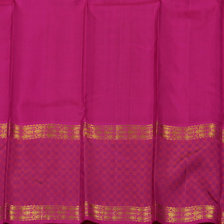 Hayagrivas Handloom Purple Kanjivaram Silk Saree with Rani Pink Border BBD534F3-1