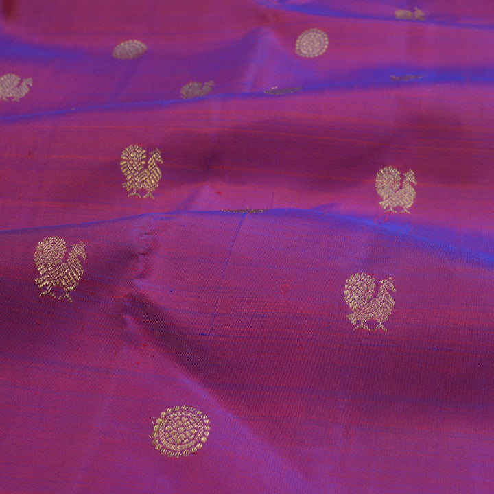 Hayagrivas Magenta Kanjivaram Silk Saree with Orange Border BBD547G1-1