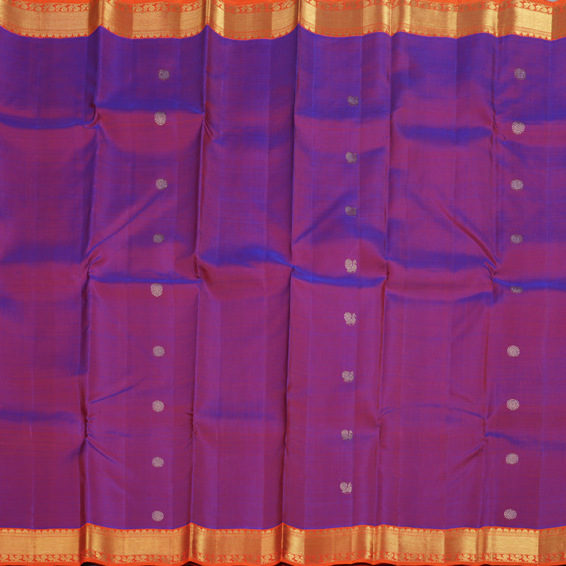 Hayagrivas Magenta Kanjivaram Silk Saree with Orange Border BBD547G1-1