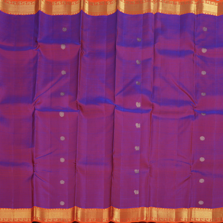 Hayagrivas Magenta Kanjivaram Silk Saree with Orange Border BBD547G1-1