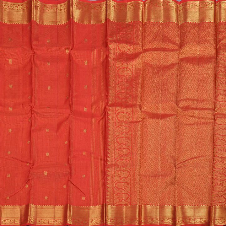 Hayagrivas Red Kanjivaram Silk Saree with Red Border BBD554G1-1