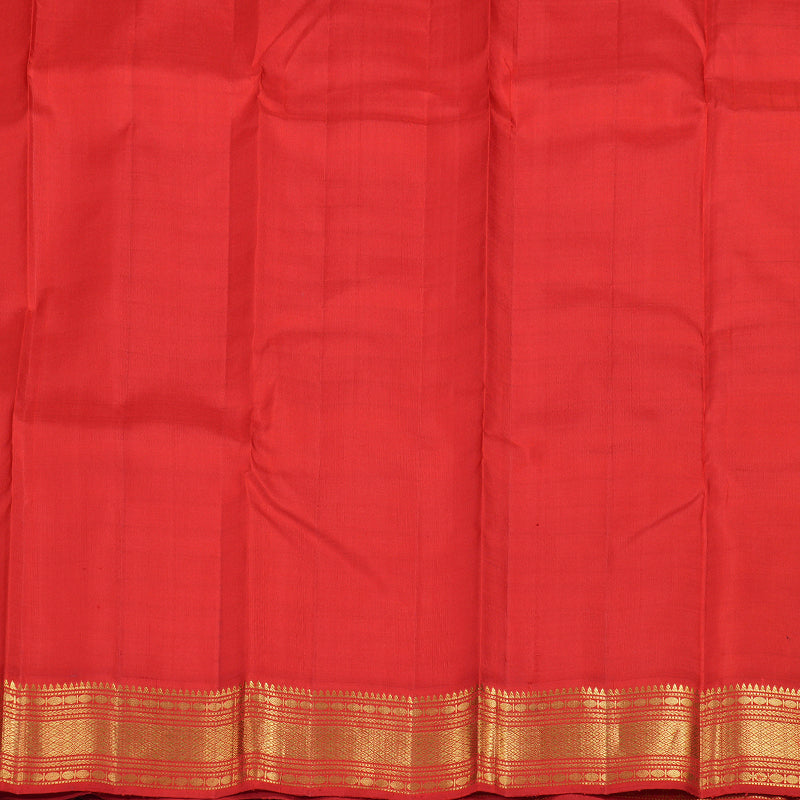 Hayagrivas Half White Handloom Kanjivaram Silk Saree with Ganga Jamuna (Green And Red) Border BBD554G2-1