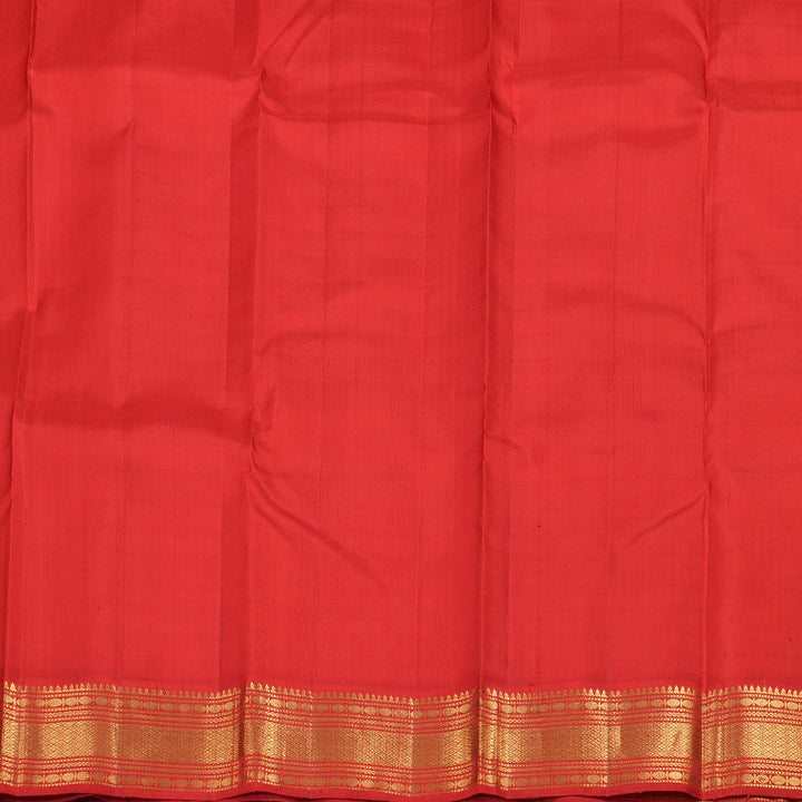 Hayagrivas Half White Handloom Kanjivaram Silk Saree with Ganga Jamuna (Green And Red) Border BBD554G2-1