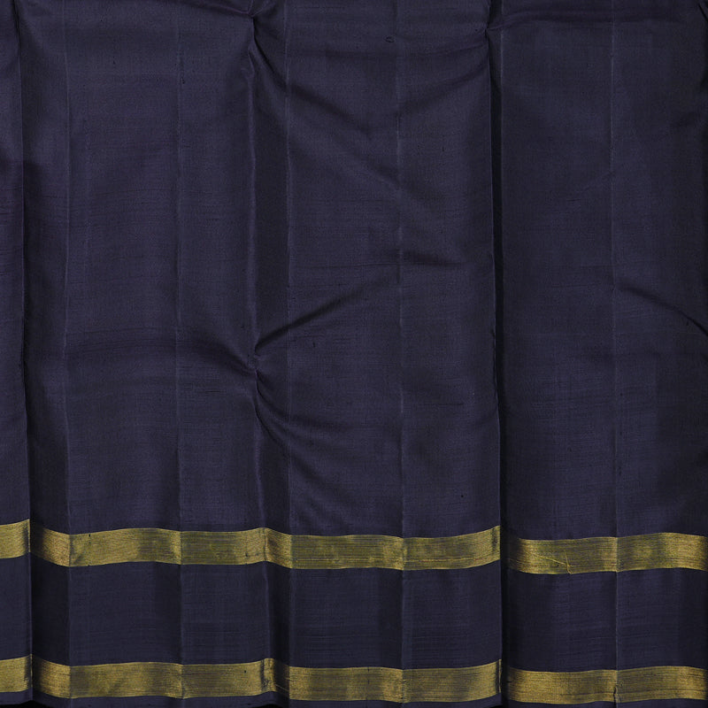 Hayagrivas Yellow Handloom Kanjivaram Silk Saree with Black Border BBD555G2-1