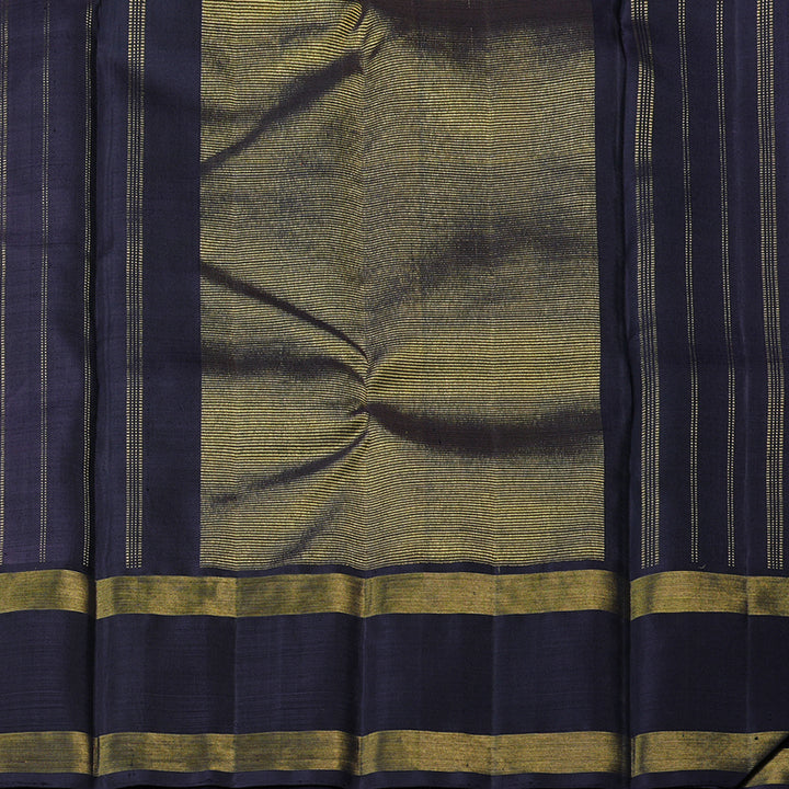 Hayagrivas Yellow Handloom Kanjivaram Silk Saree with Black Border BBD555G2-1