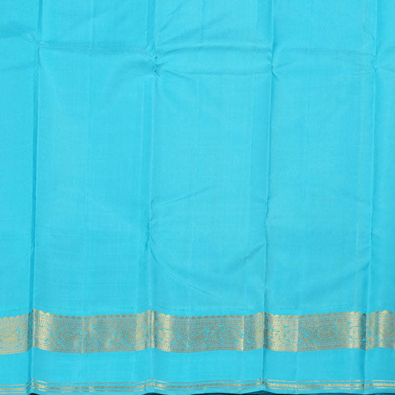 Hayagrivas Handloom Baby Pink Kanjivaram Silk Saree with Sky Blue Border BBD555G3-12