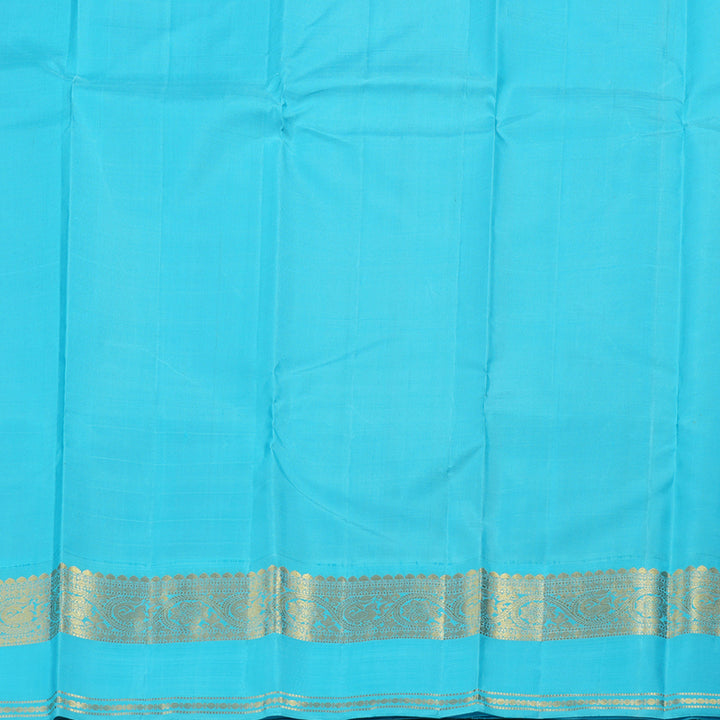 Hayagrivas Handloom Baby Pink Kanjivaram Silk Saree with Sky Blue Border BBD555G3-12