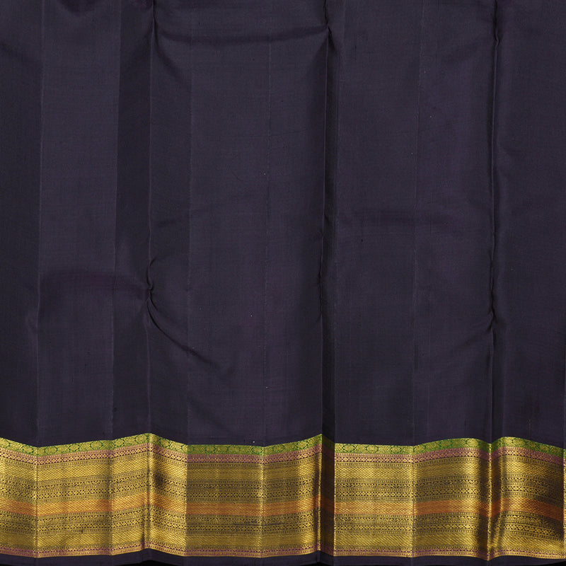 Hayagrivas Off White Kanjivaram Silk Saree with Plum Purple Border - BBD558G15-1