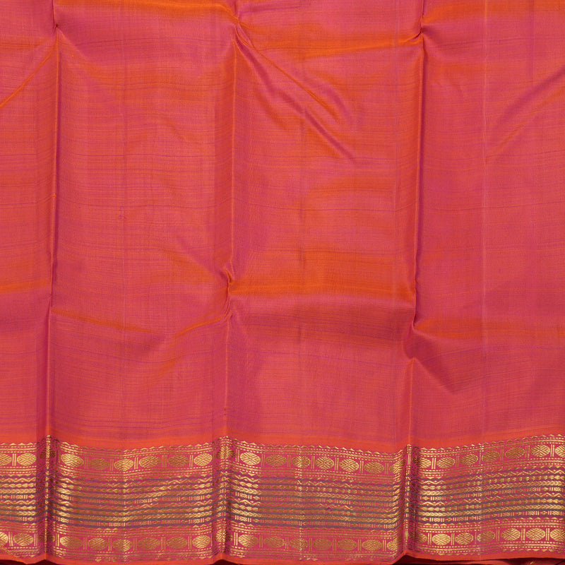 Hayagrivas Purple Kanjivaram Silk Saree with Coral Pink Border BBD558G6-1