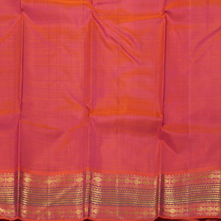 Hayagrivas Purple Kanjivaram Silk Saree with Coral Pink Border BBD558G6-1