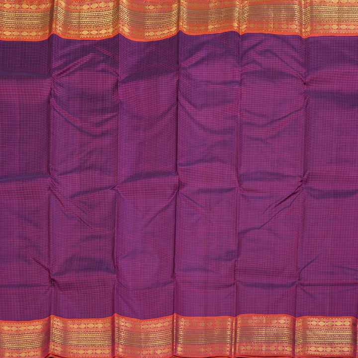 Hayagrivas Purple Kanjivaram Silk Saree with Coral Pink Border BBD558G6-1