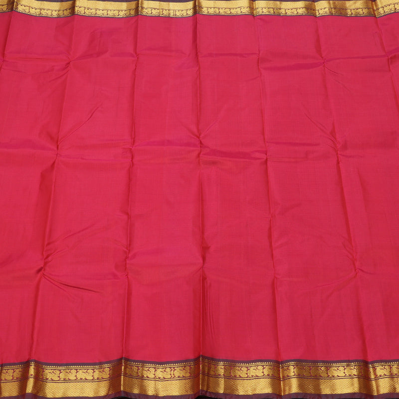 Hayagrivas Red Kanjivaram Silk Saree with Mandhalir Border - BBD559G1-15