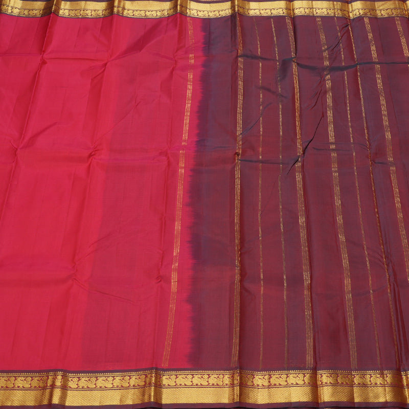 Hayagrivas Red Kanjivaram Silk Saree with Mandhalir Border - BBD559G1-15