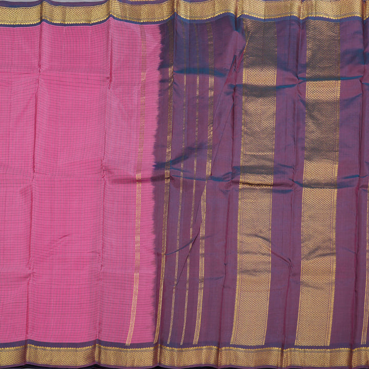 Hayagrivas Rose Pink Kanjivaram Silk Saree with Mandhalir Border BBD559G3-5