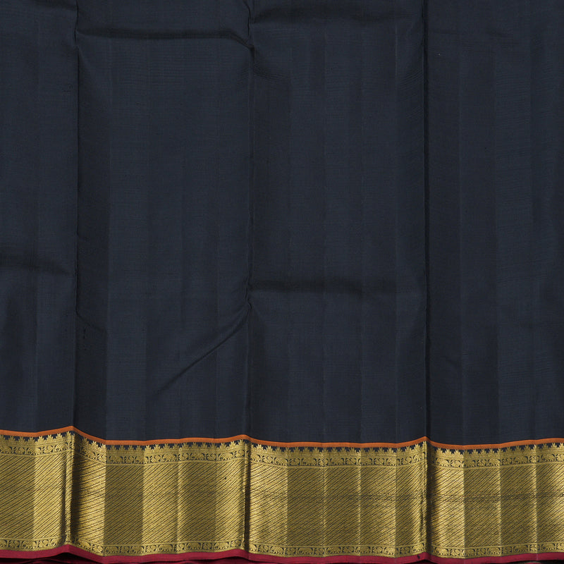 Hayagrivas Sandal with White Handloom Kanjivaram Silk Saree with Black Border BBD563G2-1