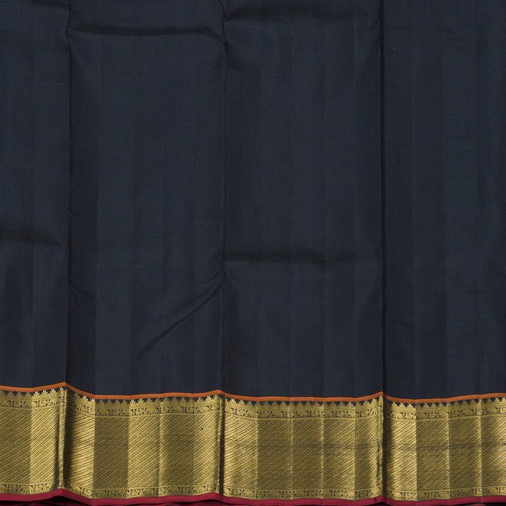 Hayagrivas Sandal with White Handloom Kanjivaram Silk Saree with Black Border BBD563G2-1