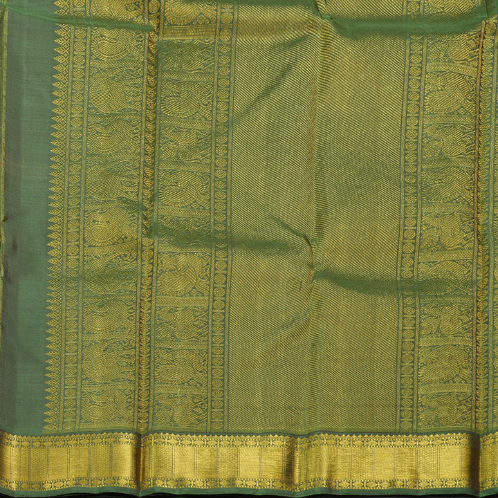 Hayagrivas Wine Maroon Handloom Kanjivaram Silk Saree with Light Green Border BBD565G3-1