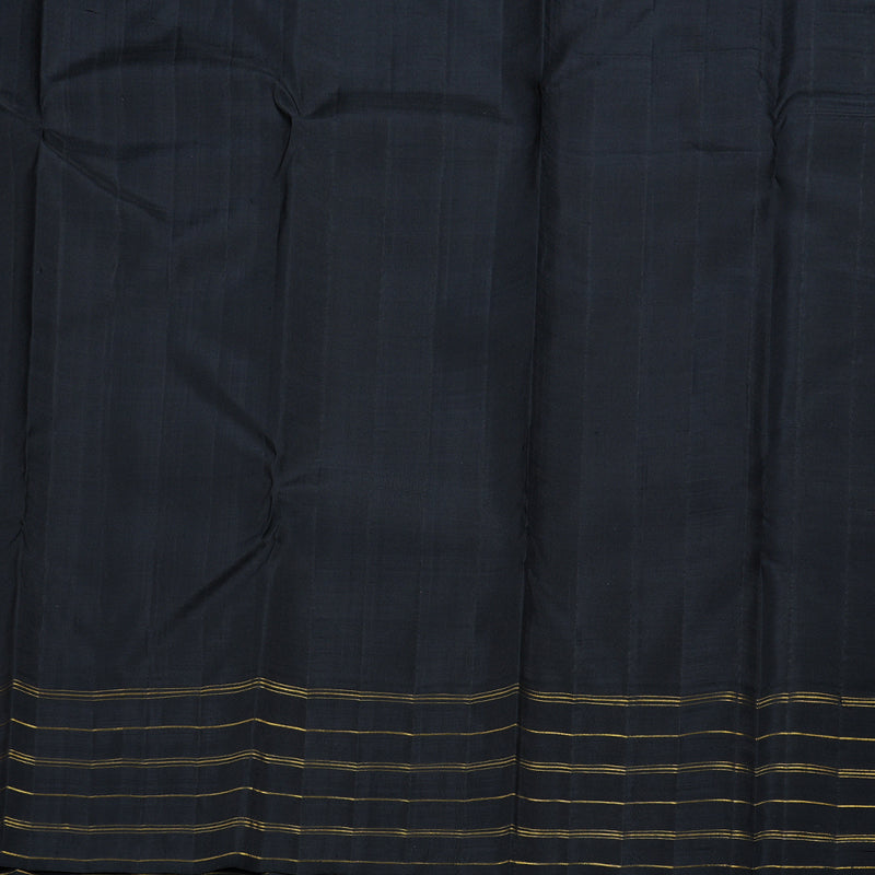 Hayagrivas Grey Embossed Kanjivaram Silk Saree with Black Border - BBD566G4-1