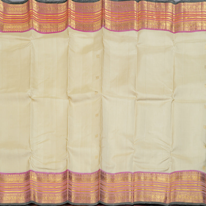 Hayagrivas Half Sandal Kanjivaram Silk Saree with Onion Pink Border BBD567G2-1