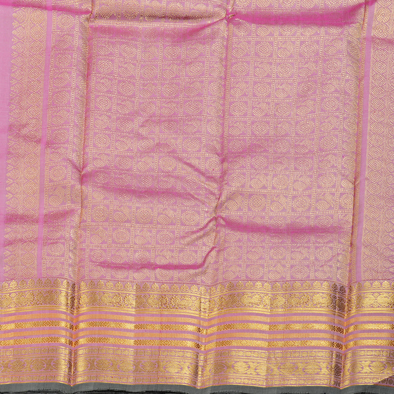 Hayagrivas Half Sandal Kanjivaram Silk Saree with Onion Pink Border BBD567G2-1