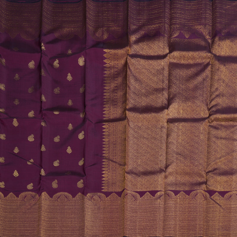 Hayagrivas Purple Kanjivaram Silk Saree with Purple Border - BBD568G3-1