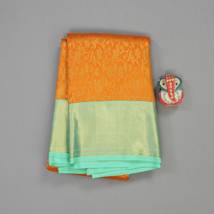 Hayagrivas Handloom  Kanjivaram Silk Saree in Serene Mango Yellow BBD569G1-1